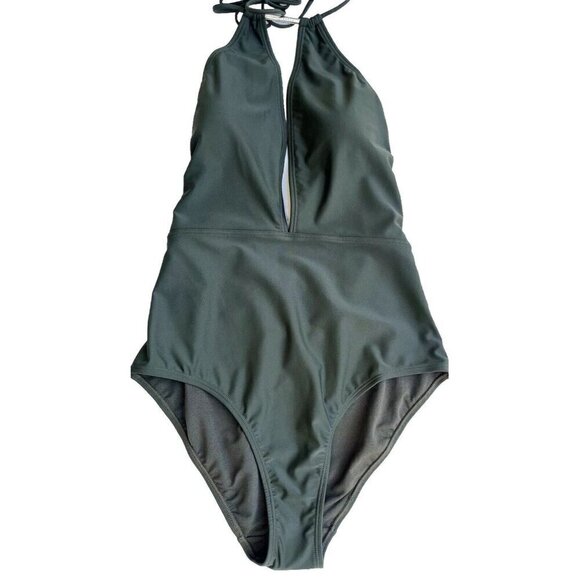 Ted Baker London Pikaa Halter one piece Swimsuit Khaki size 4 = US Size 10 - Picture 10 of 11